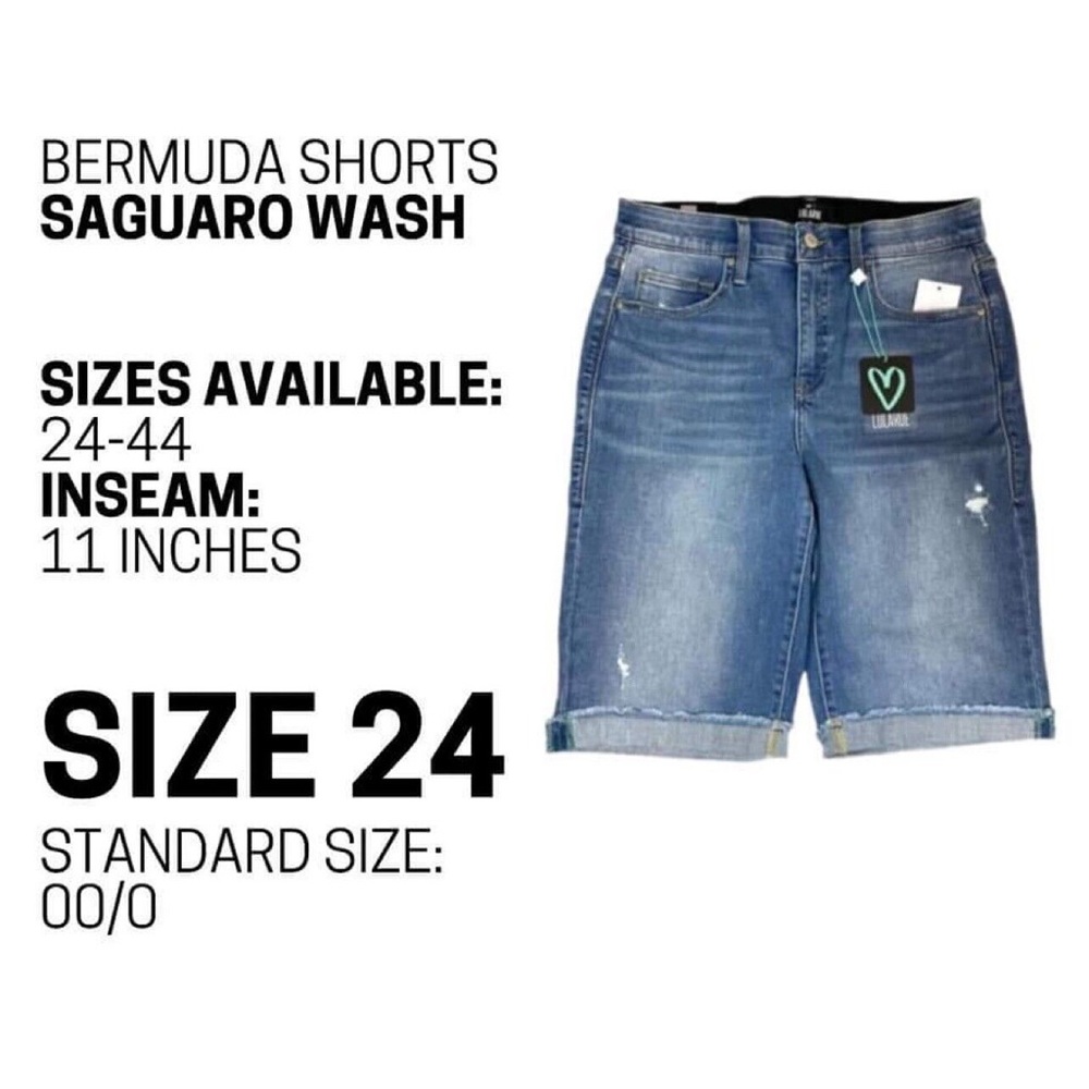 NWT LulaRoe Bermuda Shorts, Size 24 (00-0), Color: Distressed Saguaro Wash